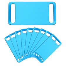 10Pcs Anodized Aluminum Blank Tags 28mm Sided Pet ID Stamping Tags Blue