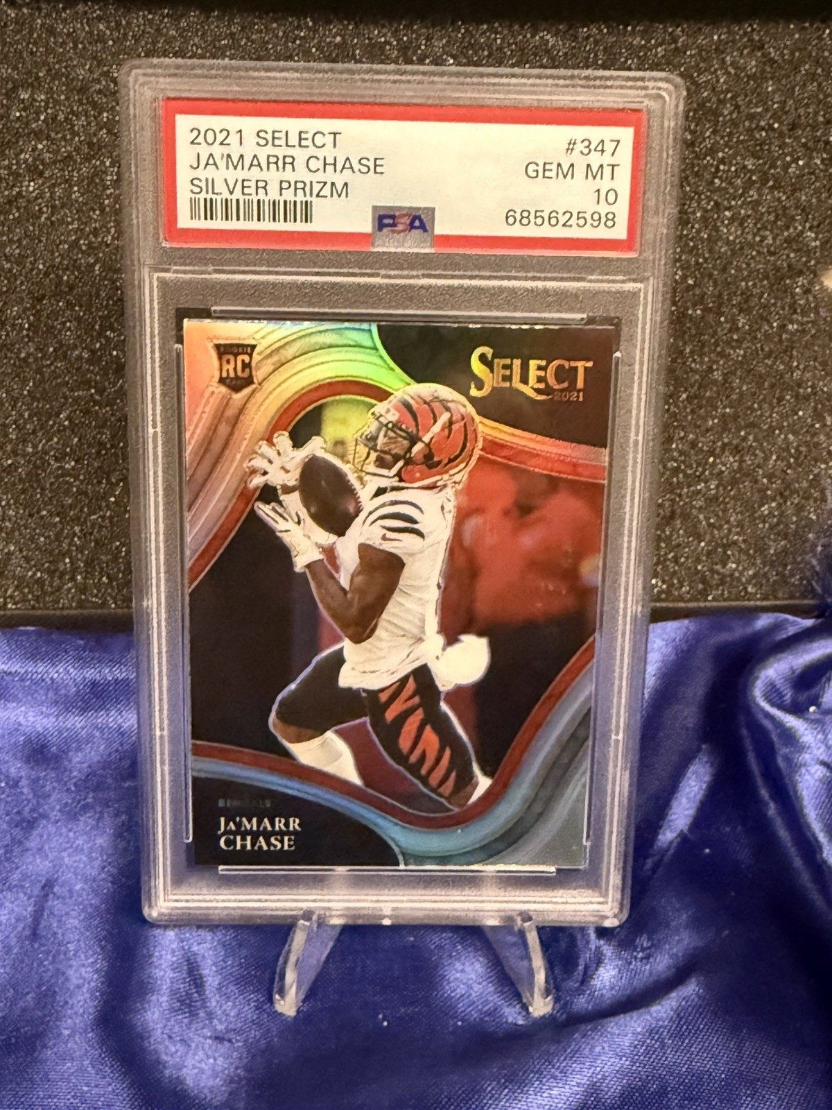 2021 Panini Select Field Level Ja'Marr Chase Silver Prizm RC PSA 10