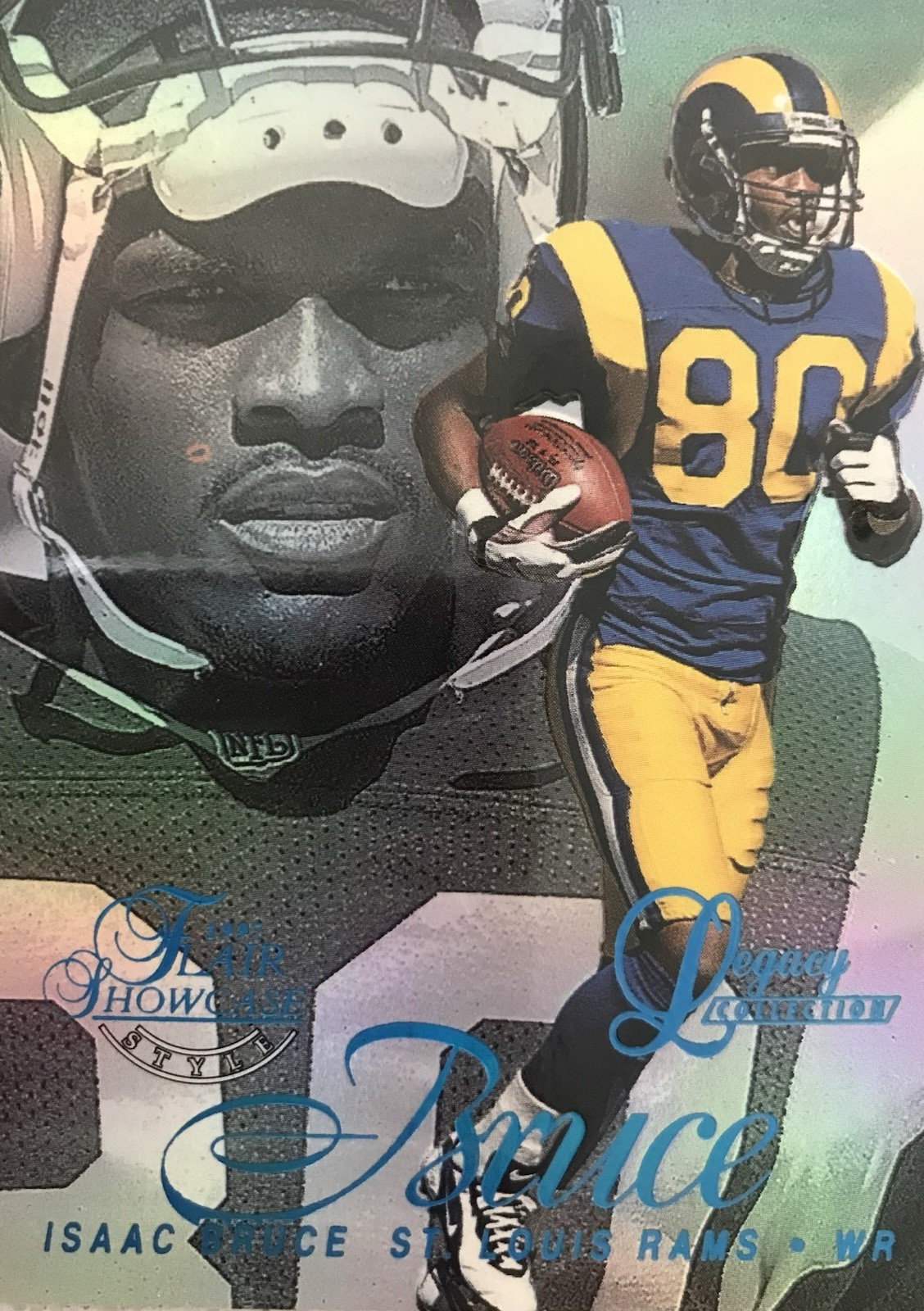 1997 Flair Showcase - Isaac Bruce #104 Row 2 Legacy Collection /100