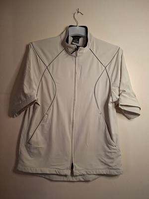 Nike Golf 2002 Kurzarm Jacke Y2K Creme Gr. M Vintage Top Zustand
