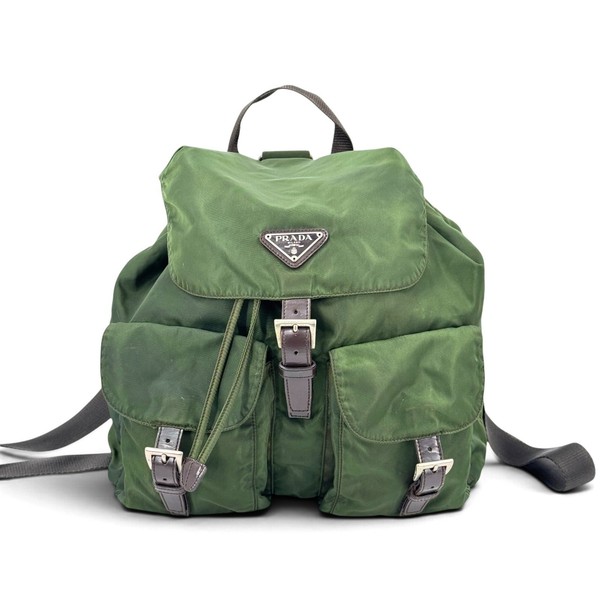 PRADA Vela Tessuto Nylon Green Backpack B2811