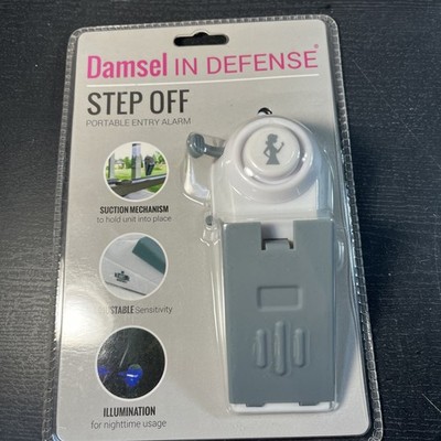 Damsel In Defense Step Off Portable Entry Alarm NIB White. BIN P #819