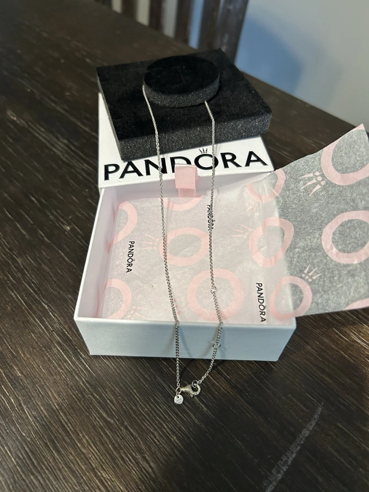 "Cadena Pandora Classic Cable Plata de Ley 17""" Foto 2 de 3