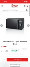 Image of Swan Stealth 20L LED Digital Microwave - Matte Black (SM22037LBLKN)