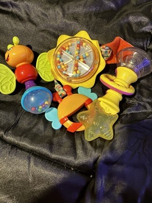 Bundle of  Jungle Theme Multicolor Baby Toys Lot - Rattles, Teether, 0-6 Months 