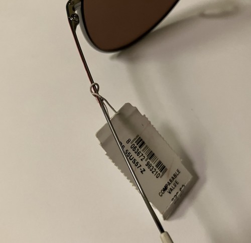 New Prada Sunglasses SPS 55U 57•15 5AV-HD0 Silver/Gold Teardrop Sunglasses - Picture 6 of 11