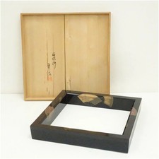 Used Tea Ceremony Utensils Fan-Shaped Maki-e Rotan with Box by Maki-e Artist