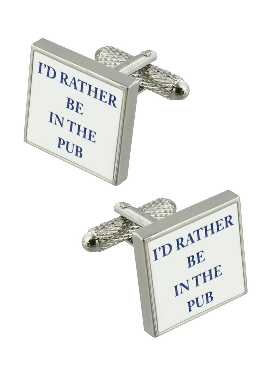 Stubbs Mugs Cufflinks I'd Rather Be At The Pub White