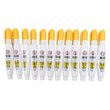 12 Pc Set Yellow Fine Tip Pump Super Met-Al Paint Marker Pens Industrial Auto