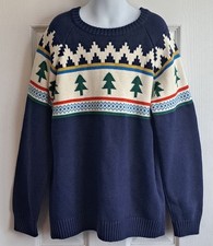 Hanna Andersson Winter Solstice Holiday Tree Cotton Sweater 140 cm US Size 10