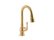 Kohler K-99261-2MB Artifacts 1.5 GPM Pull Down Kitchen Faucet, Brushed Brass
