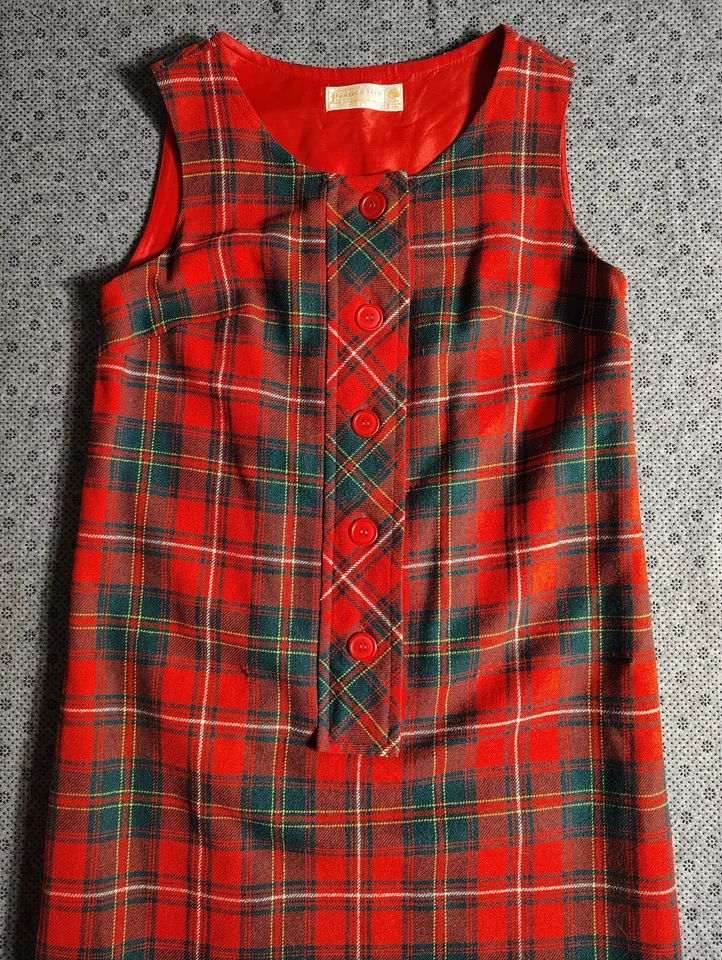 Винтажный Pendleton клетку красный платье без рукавов женщин размер 8 tartan Virgin шерсти - Изображение 2 из 4