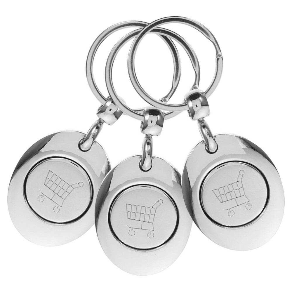 3 Pcs Token Keychain Shopping Trolley Tokens Keyring Quarter Coin eBay