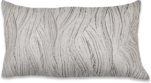 2 Pack Jacquard Decorative Throw Pillow Cover (PC1213S-2PK) | Grey/Gold Soft & W