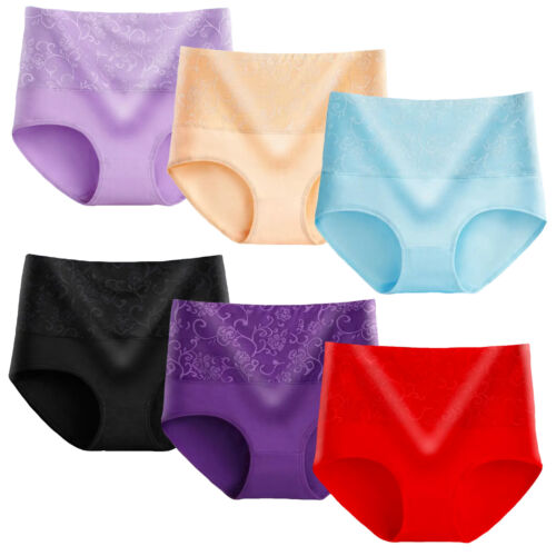 6 Ladies Panties Brief HIG WAIST NATURAL COTTON Underwear Plus Size MEDIUM - Picture 4 of 11