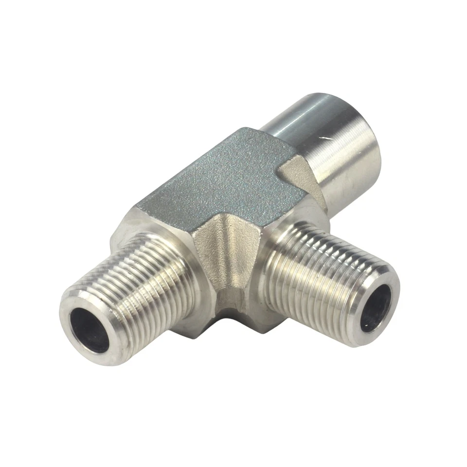 3/8" FORGED Pipe Fitting NPT Tee MNPT x MNPT x FNPT Stainless Steel 304 - Image 4 of 4