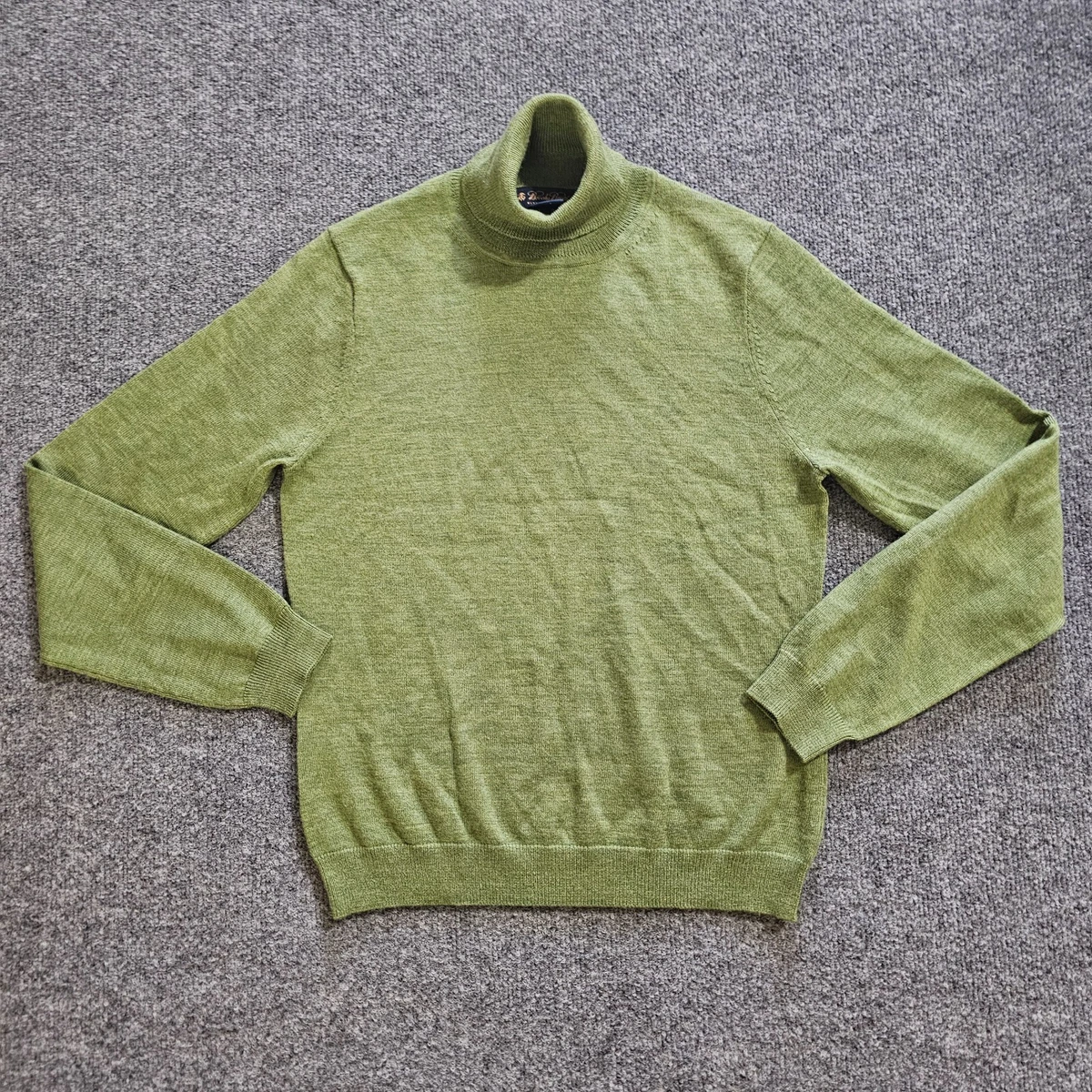 Brooks Brothers Sweater Women Medium Green Merino Wool Cashmere Turtleneck  Basic | eBay