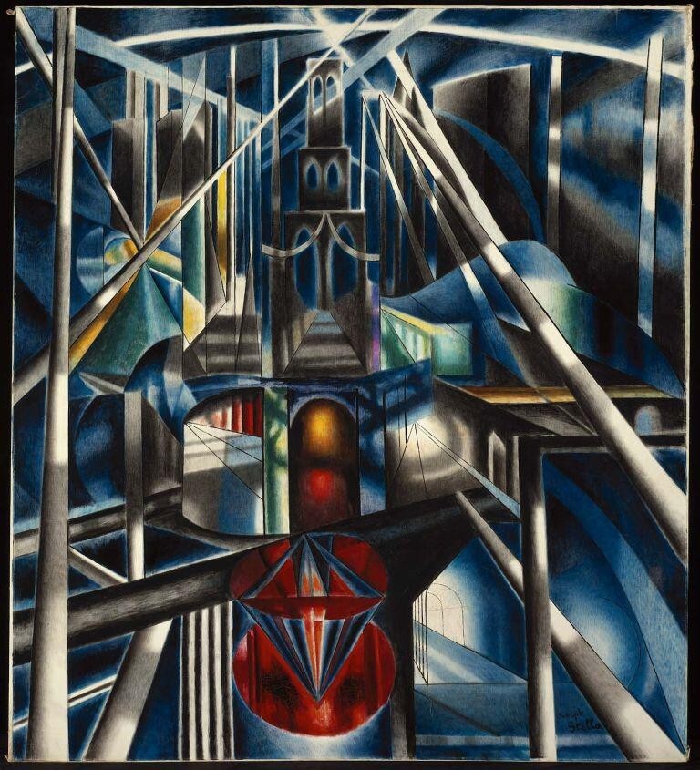 Old Brooklyn Bridge Joseph Stella 1940 Futurism Precisionism