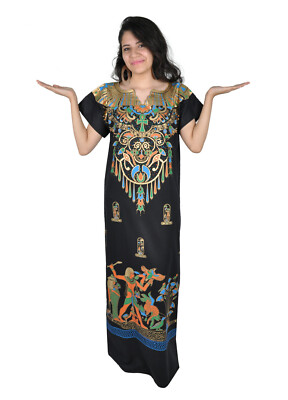 Cleopatra Pharao Kostüm Damen-Kaftan Weinrot – Größe M (40-42), Karnevalskostüm Ägypterin