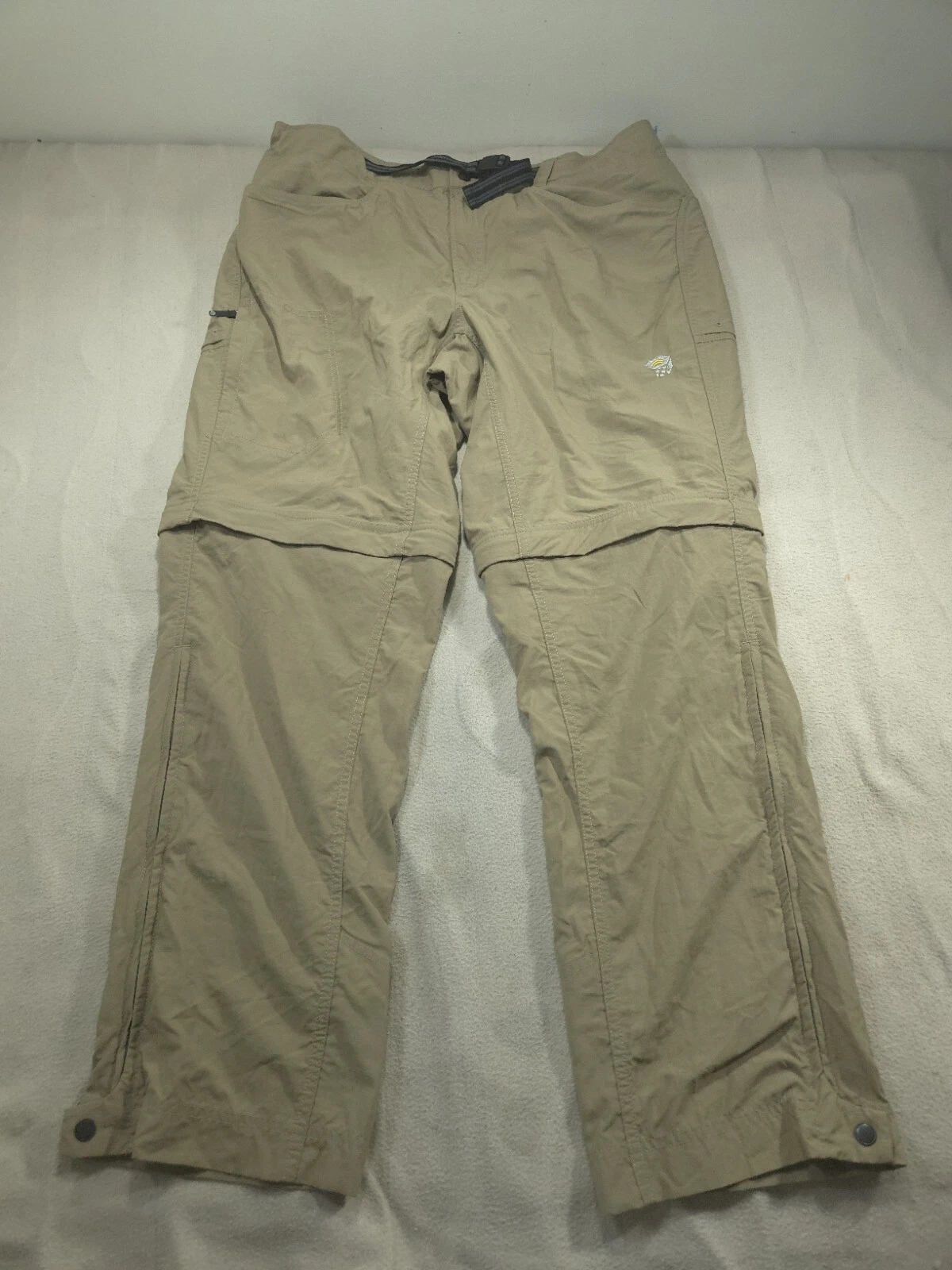 Mountain Hardwear Pants Mens Extra Large Beige Convertible Belted Performance