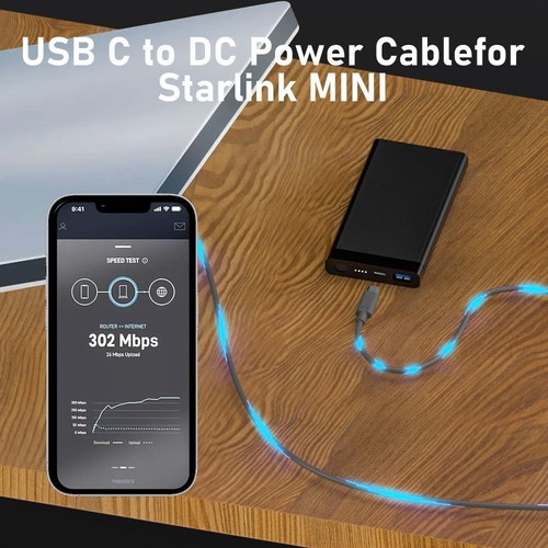 Male to Male USB C to DC Power Cable 5521 Line Adapter for Starlink Mini - Picture 4 of 20
