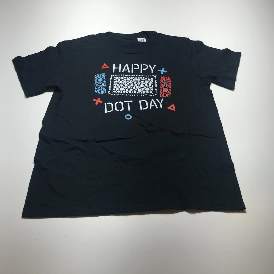 NEW Happy Dot Day Video Game Black Short Sleeve T-Shirt Juniors Youth Size 12 - Image 2 of 4