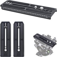 2 Pieces QV160 Sliding Quick Release Plate with 1/4"  3/8" Screw Tripod Moun...