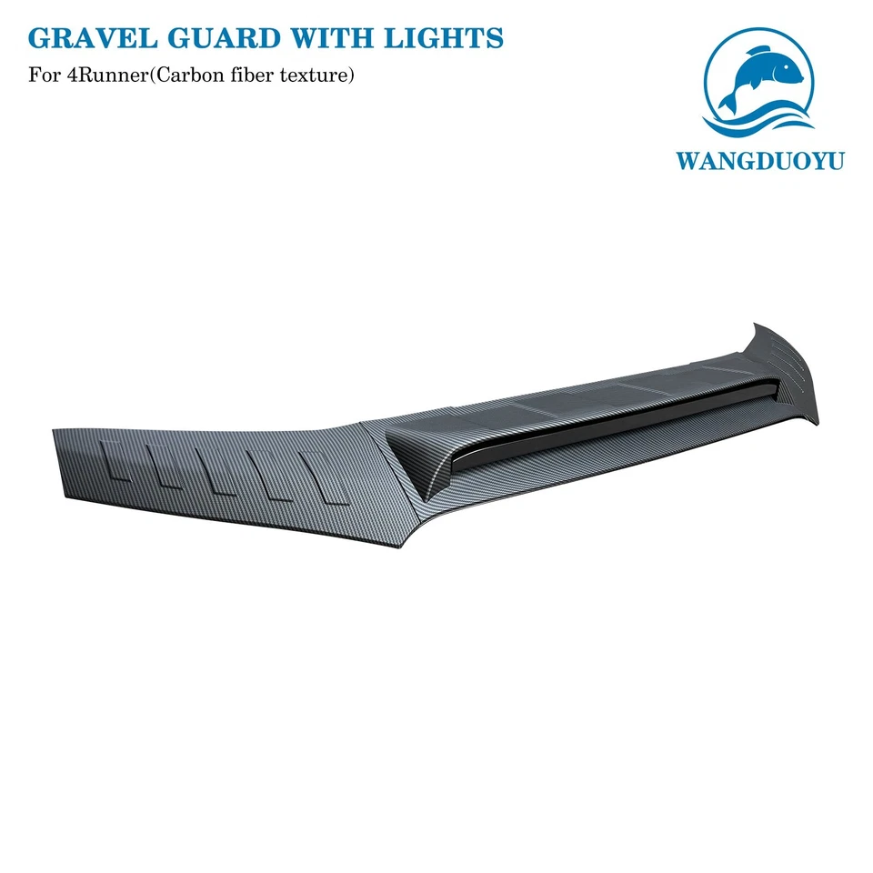 Hood Shield Protector for Toyota 4runner 2010-2024 with LED Lights (Carbon Fiber - Изображение 3 из 4