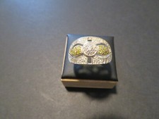 925 Sterling Silver White and Yellow Topaz Gemstones Ring Size 10