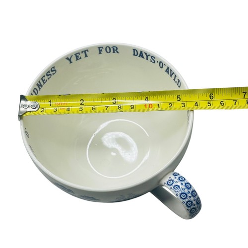 Spode HUGE Blue Willow Auld Lang Syne Bone China Teacup Boullion Cup O' Kindness - Picture 11 of 19