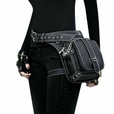 Steampunk Vintage Womens Waist Leg Hip Bag Bum Pack Rock Gothic Punk Leather Bag