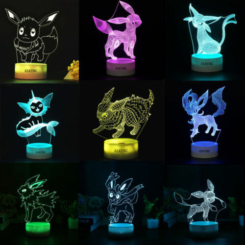 3D LED Espeon Pokem0n Tischlampe Leselampe Nachtlicht Nachttischlampe Geschenk - Bild 1 von 22