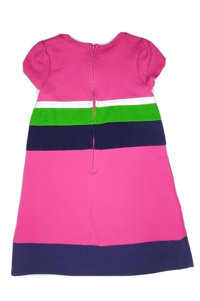 Hartstrings Girls A Line Cap Sleeve Pink Embroidered Argyle Pattern Dress Sz 5 - Image 2 of 3