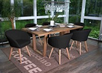 6Er-Set Stuhl Vaasa T633, Esszimmerstuhl, Retro 50Er Jahre, Textil, Dunkelgrau
