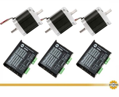 3Axis Schrittmotor Nema 34 878oz-in 2A Stepper Motor Dual Shaft CNC Kits