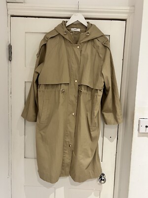 Bash Current Season beige hooded parka Trench Coat  Size 1 runs bigger