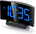 Digital Alarm Clock for Bedrooms, Digital Clock with Modern Curved Design