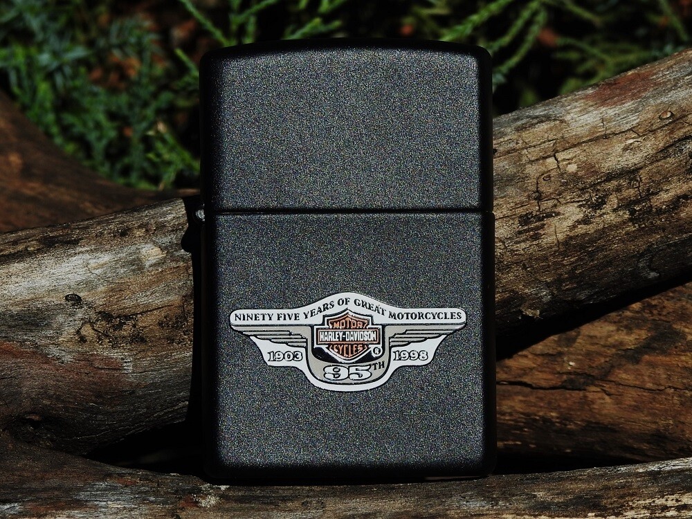 Zippo Lighter - Harley Davidson 95th Anniversary - Bar and Shield
