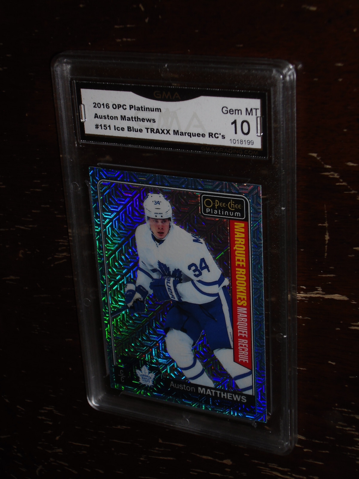 2016 O-PEE-CHEE PLATINUM/AUSTON MATTHEWS/ICE BLUE TRAXX/MARQUEE ROOKIE'S/GMA 10! view 5