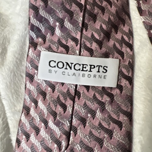 Concepts By Claiborne Pink Purple Gray Tie Silk EC - Picture 4 of 4