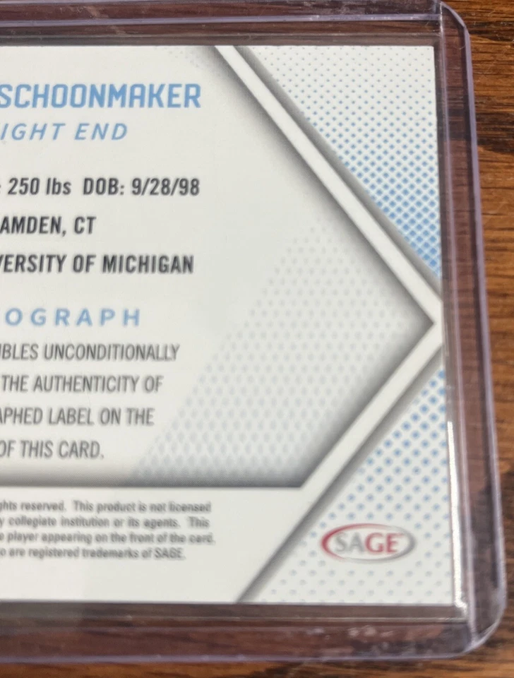 2023 SAGE High Series - Autographs Gold #A-LS Luke Schoonmaker (AU, RC) - Image 3 of 4