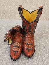 Creative Western Resin Cowboy Boots. Pencil  Pen Stan/Holder