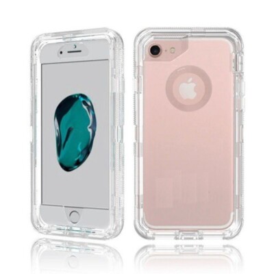 for iPhone 6/6s/7/8 Plus Transparent Heavy Duty Case w/ Clip CLEAR