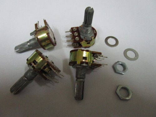 8 pcs A50K Dual Potentiometer Pots 20mm Split Shaft 6Pin New - Picture 4 of 4