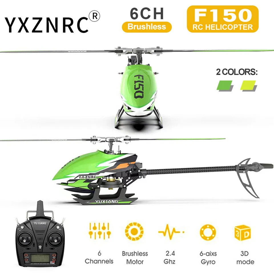 YXZNRC F150 2.4G 6CH 6-Axis Gyro 3D Direct Drive Flybarless RTF RC Helicopter - Image 4 of 4