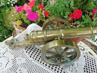 Vintage schwere massive Messing Kanone Napoleonische Kriege Stil gemarkt 1812