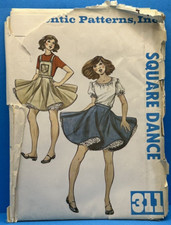 Square Dance Dress GIRLS/TEEN Sizes Authentic Patterns 311 1970's VTG Uncut