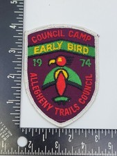 1974 Boy Scouts Early Bird Council Camp Allegheny Embroidered Patch