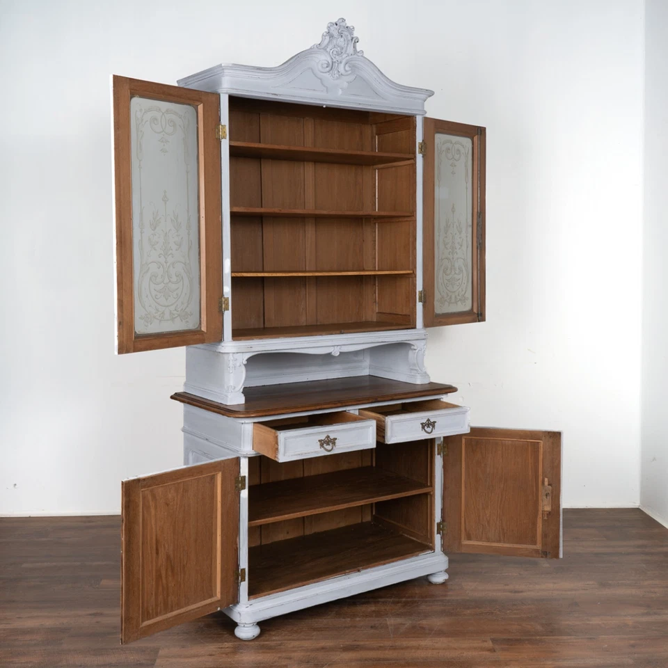 Blue Painted Cupboard With Adjustable Shelves, Hungary circa 1900's - Image 2 of 4