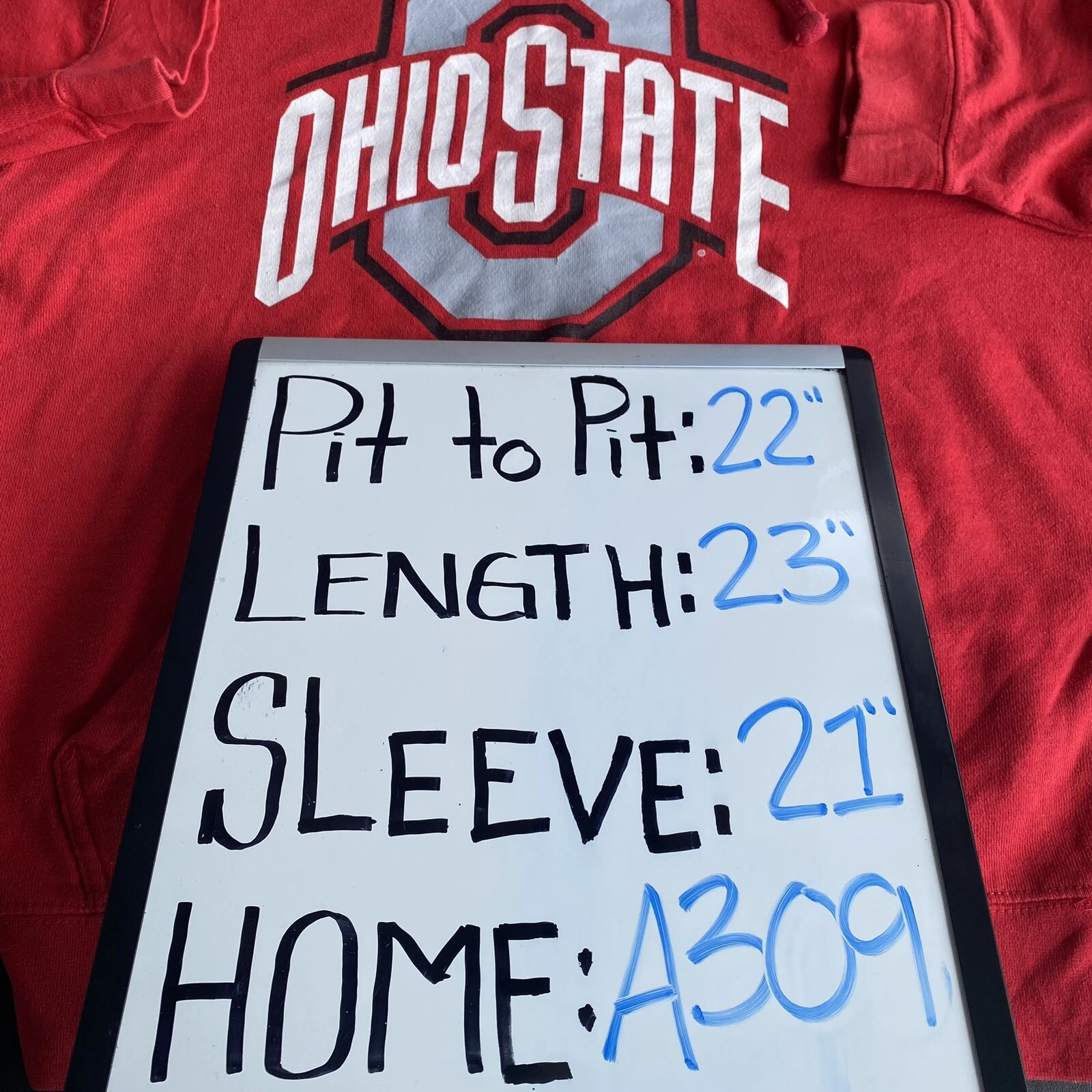 VETEMENTS Ohio State Buckeyes Felpa con Cappuccio Uomo Rosso Medio Pullover Felpa NCAA Team Apparel